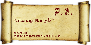 Patonay Margó névjegykártya